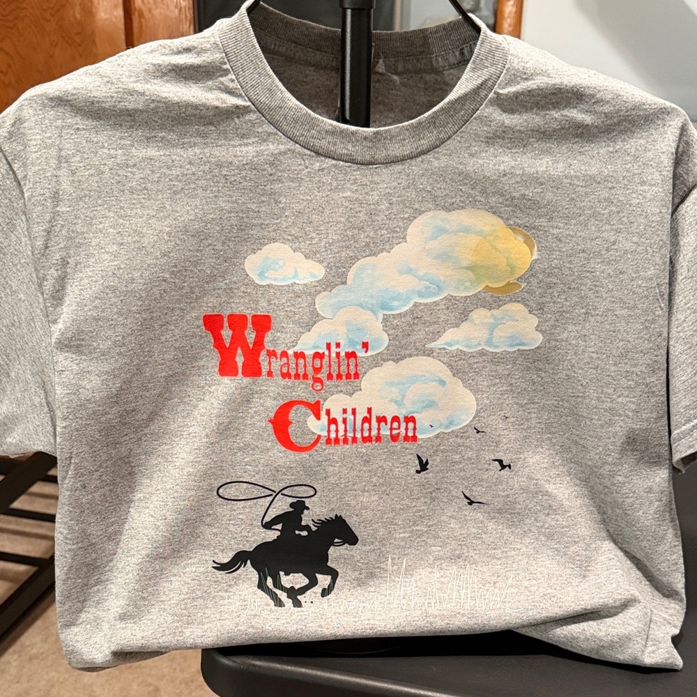 Grey Graphic Tee - Cowboy Print